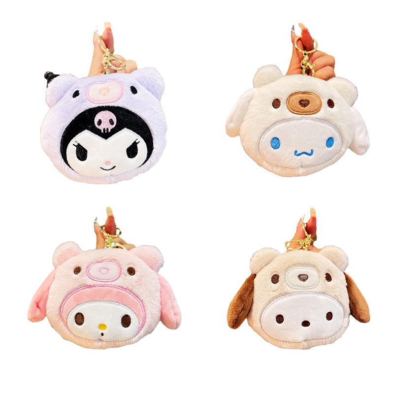 กระเป๋าใส่เหรียญ พวงกุญแจ จี้ตุ๊กตาการ์ตูน My Melody Sanrio Kawaii Kuromi Cinnamoroll