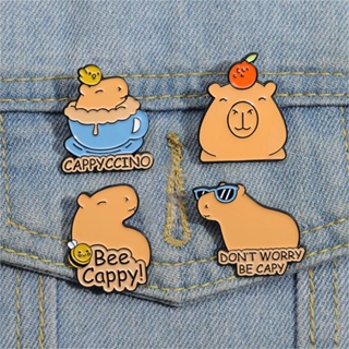 เข็มกลัดโลหะ รูปการ์ตูนสัตว์น่ารัก Capybara เครื่องประดับ สําหรับเพื่อน