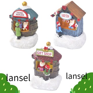 Lansel บ้านเรซินเรืองแสง ขนาดเล็ก หลากสี สําหรับตกแต่งบ้าน คริสต์มาส หมู่บ้าน ของขวัญเด็ก