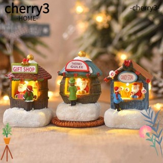 Cherry3 บ้านเรซินเรืองแสง ขนาดเล็ก หลากสี สําหรับตกแต่งบ้าน คริสต์มาส หมู่บ้าน 2024
