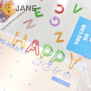 Jane คลิปหนีบกระดาษ พลาสติก รูปตัวอักษร A-Z หลากสี สําหรับสํานักงาน 52 ชิ้น