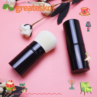 Greateskol แปรงแต่งหน้าคาบูกิ พับเก็บได้, แปรงปัดแก้ม บรอนเซอร์ ขัดหน้า, การเดินทาง พร้อมฝาปิด มัลติฟังก์ชั่น แป้งผสมรองพื้น ครีมกันแดด แปรงผู้หญิง เด็กผู้หญิง