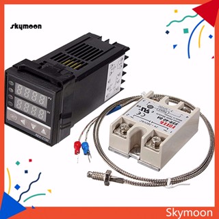 Skym* ชุดเทอร์โมคัปเปิลควบคุมอุณหภูมิดิจิทัล LCD PID REX-C100 Max40A SSR K