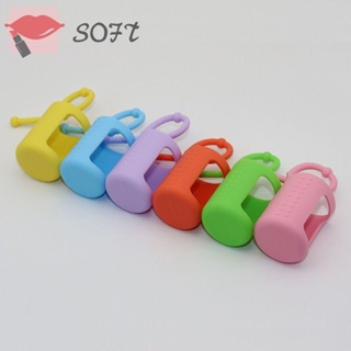 Softness ฝาครอบขวดน้ํามันหอมระเหย ซิลิโคน 6 สี สําหรับเดินทาง