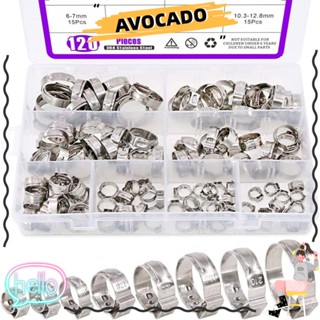 Avocarr แคลมป์หนีบท่อ สเตนเลส 304 หูเดี่ยว 8 ขนาด 120 ชิ้น