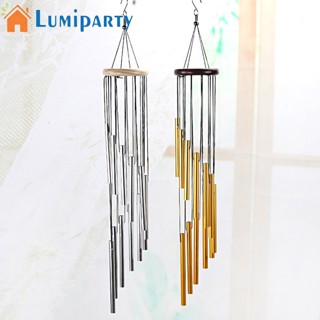 Lumiparty กระดิ่งลม พร้อมท่ออลูมิเนียม 12 ท่อ สําหรับตกแต่งสวน ระเบียง ระเบียง กลางแจ้ง