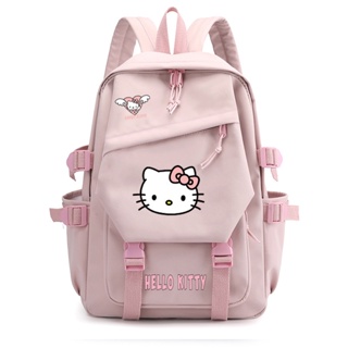 กระเป๋าเป้สะพายหลัง กระเป๋านักเรียน พิมพ์ลาย Hello Kitty น่ารัก น้ําหนักเบา สําหรับเด็กผู้หญิง