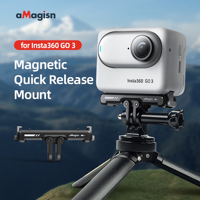 Amagisn สําหรับ Insta360 GO 3/GO 3S Magnetic Quick Release ฐานวงเล็บกีฬาอุปกรณ์เสริมสําหรับกล้อง
