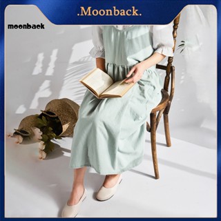 &lt;moonback&gt; ผ้ากันเปื้อน แบบไขว้หลัง ออกแบบยาว ผ้ากันเปื้อนศิลปะ มีสไตล์ ทุกเพศ ผ้ากันเปื้อนไขว้หลัง สําหรับห้องครัว ร้านเสริมสวย คาเฟ่ สวน ทํางาน ยาว สะดวกสบาย ผ้ากันเปื้อนศิลปะ น้อยลง