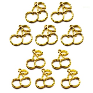 5Pcs Cute Cherry Pendant Blank UV Resin Frames Open Bezel Setting Jewelry Making