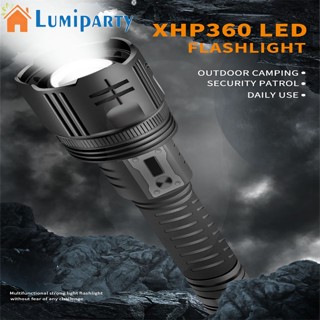 Lumiparty Xhp360 ไฟฉาย ขนาดเล็ก น้ําหนักเบา สว่างมาก พร้อมเชือก สําหรับตั้งแคมป์กลางแจ้ง