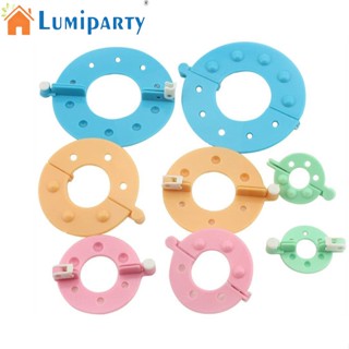 Lumiparty ชุดเครื่องมือเข็มถักปอมปอม ปอมปอม 3.5 ซม. 5.5 ซม. 7 ซม. 9 ซม. สําหรับเย็บผ้า Diy 8 ชิ้น