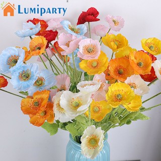 Lumiparty ช่อดอกป๊อปปี้ปลอม ผ้าไหม 4 ดอก สําหรับตกแต่งบ้าน งานแต่งงาน ปาร์ตี้