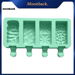 &lt;moonback&gt; แม่พิมพ์ซิลิโคน ไม่ติดผิว สําหรับทําไอศกรีม ชีส ช็อคโกแลต ไอศกรีม 4 ช่อง