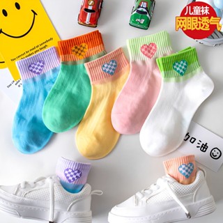 Shopkeepers selection# childrens spring socks thin short cotton socks girls mesh breathable large and medium-sized childrens summer girls socks baby 8.25N