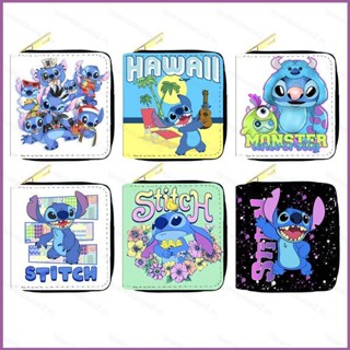 Sq2 กระเป๋าสตางค์ หนัง PU มีซิป ลายการ์ตูน Stitch น่ารัก อเนกประสงค์ สําหรับผู้หญิง นักเรียน