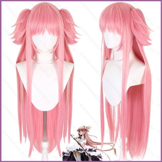 Sq2 Kaname Madoka วิกผมคอสเพลย์ อะนิเมะ Puella Magi Madoka Magica ผู้หญิง สีชมพู ผมฟู วิกผมทนความร้อน ฮาโลวีน