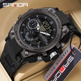 Sanda นาฬิกาข้อมือดิจิทัลแฟชั่น กันน้ํา อเนกประสงค์ สําหรับผู้ชาย SD3302-12