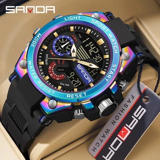 Sanda นาฬิกาข้อมือดิจิทัลแฟชั่น กันน้ํา อเนกประสงค์ สําหรับผู้ชาย SD3302-12