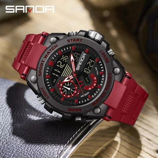 Sanda นาฬิกาข้อมือดิจิทัลแฟชั่น กันน้ํา อเนกประสงค์ สําหรับผู้ชาย SD3302-12