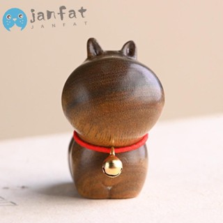 Janfat เครื่องประดับไม้จันทน์ ลายการ์ตูนสัตว์ ฮิปโป ฮิปโป สีน้ําตาล ทําความสะอาดง่าย อเนกประสงค์ สําหรับตกแต่งบ้าน โต๊ะ