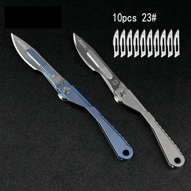 MINI Titanium Alloy Scalpel EDC Outdoor Folding Knife Unpacking Pocket Knife Outdoor camping knife N