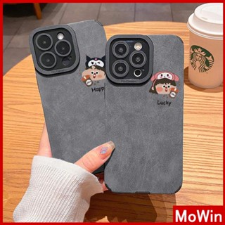 Mowin - เข้ากันได้สำหรับ เคสไอโฟน เคสไอโฟน11 เคส iphone 11กรณีหนังนุ่มสีเทากันกระแทกกล้องป้องกันกล้องคู่ที่เรียบง่ายน่ารักเด็กสาวเข้ากันได้กับ iPhone 13 PRO MAX 12 PRO MAX 11 XR XS MAX 7 8