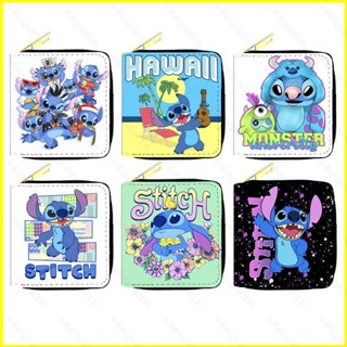 Yb3 กระเป๋าสตางค์ หนัง PU มีซิป ลายการ์ตูน Stitch น่ารัก อเนกประสงค์ สําหรับผู้หญิง BY3