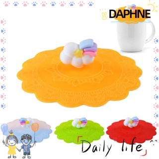 Daphne ฝาครอบแก้ว ซิลิโคน ทนความร้อน พร้อมที่จับนูน 2 ชิ้น