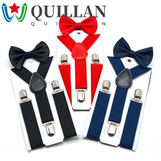 Quillan สายเอี๊ยม คลิปชุดแต่งงาน เสื้อยางยืด สําหรับเด็กผู้หญิง เด็กผู้ชาย สีพื้น สําหรับแขวนกางเกง