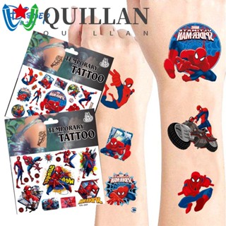 Quillan สติกเกอร์รอยสัก ลายสไปเดอร์แมน ซูเปอร์ฮีโร่ ของขวัญวันเกิด สําหรับเด็กผู้ชาย