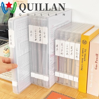 Quillan กล่องเก็บเอกสาร แบบใส แบบพกพา สําหรับจัดระเบียบ ใบรับรองโปรเจคต์ ซุ้มกระดาษ ตั้งโต๊ะ