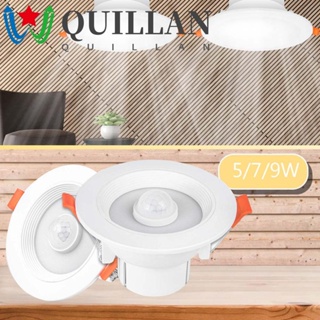 Quillan โคมไฟดาวน์ไลท์ LED ทรงกลม 5W 9W PIR เซนเซอร์จับการเคลื่อนไหว สําหรับห้องน้ํา