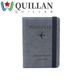 Quillan ปกหนังสือเดินทาง เครื่องมือกลางแจ้ง หนัง PU วินเทจ อุปกรณ์การเดินทาง ออแกไนเซอร์ เคส กระเป๋าสตางค์ เอกสาร บัตรประจําตัว บัตรธนาคาร กระเป๋าหนังสือเดินทาง