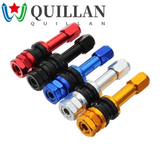 Quillan จุกวาล์วยางล้อรถจักรยาน อะลูมิเนียมอัลลอย กันฝุ่น สีดํา 4 ชิ้น