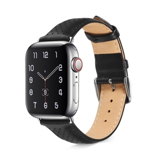 สายนาฬิกาข้อมือหนัง ระบายอากาศ สําหรับ IWatch Ultra Band 49 มม. 45 มม. 44 มม. 38 มม. 40 มม. 41 มม. 42 มม.