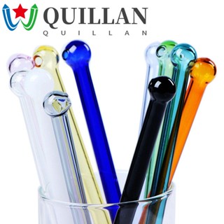 Quillan หลอดดูดน้ํา แบบแก้วใส ทนความร้อน สีสันสดใส สําหรับปาร์ตี้