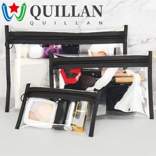 Quillan กระเป๋าเครื่องสําอาง PVC ใส จุของได้เยอะ แบบพกพา สําหรับนักเรียนหญิง