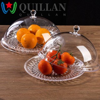 Quillan ถาดวางอาหาร แบบใส พร้อมฝาปิด สร้างสรรค์ สําหรับขนมหวาน เค้ก เบเกอรี่