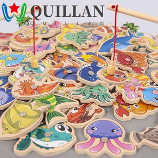 Quillan ของเล่นคันเบ็ดตกปลา แบบไม้ แม่เหล็ก ลายการ์ตูน สําหรับแม่ และลูก 1 ชิ้น