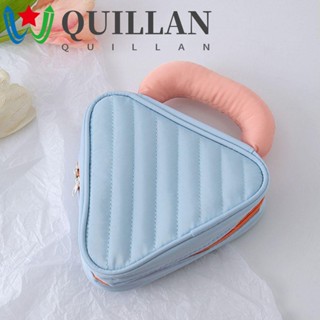 Quillan กระเป๋าเครื่องสําอาง ผ้าไนล่อน ขนาดใหญ่ สีคอนทราสต์ เรียบง่าย แฟชั่นสําหรับผู้หญิง