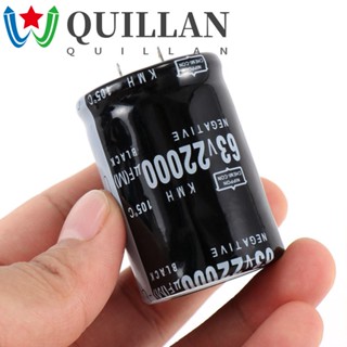 Quillan ตัวเก็บประจุอิเล็กโทรไลต์ อลูมิเนียม สีดํา 105 องศา