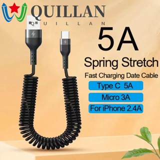 Quillan อะแดปเตอร์สายชาร์จ Type-C USB Type C 1 เมตร 1.5 เมตร 5A 40W ยืดหดได้ ชาร์จเร็ว 5A