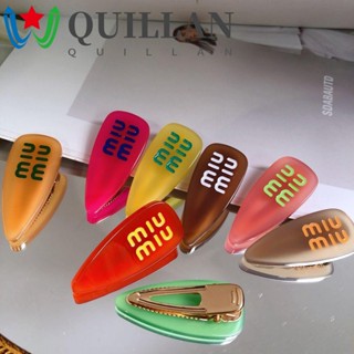 Quillan กิ๊บติดผม กิ๊บปากเป็ด น่ารัก เรียบง่าย สีแคนดี้ อะซิเตท น่ารัก ด้านข้าง สําหรับเด็ก