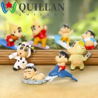 Quillan ฟิกเกอร์ชินจัง ชินจัง 8 ชิ้น/เซต ตุ๊กตาจิ๋ว เครยอน ชินจัง Q เวอร์ชั่น ของเล่น เครื่องประดับ