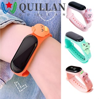 Quillan นาฬิกาข้อมืออิเล็กทรอนิกส์ ลายมินเนี่ยน หมีพูห์ สีขาว สําหรับเด็กนักเรียน