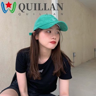 Quillan หมวกเบสบอลลําลอง ปักลายหน้ายิ้ม สีเขียว แบบนิ่ม ปรับได้ สําหรับผู้หญิง