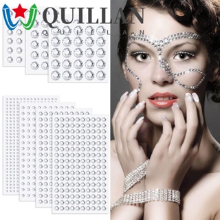 Quillan สติกเกอร์เพชรคริสตัล พลอยเทียม 3D มีกาวในตัว สําหรับติดตกแต่งเล็บ คิ้ว อายแชโดว์ ปาร์ตี้