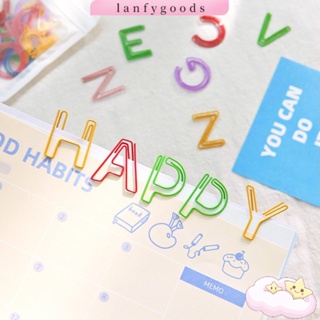 Lanfy คลิปหนีบกระดาษ พลาสติก รูปตัวอักษร A-Z หลากสี สําหรับคั่นหนังสือ สํานักงาน