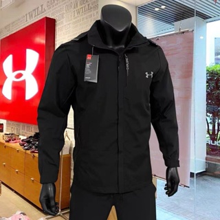 (L-6XL) UNDERARMOUR แจ็คเก็ตกันน้ำ แจ็คเก็ตกีฬากลางแจ้งสำหรับผู้ชาย